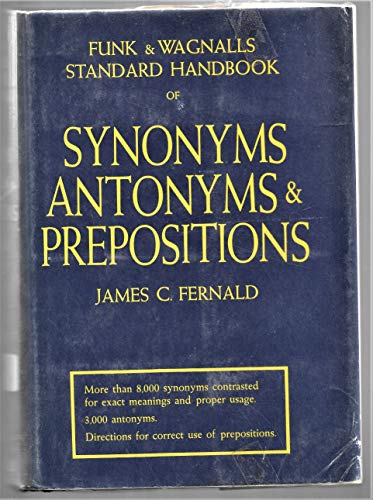 Imagen de archivo de Funk and Wagnalls Standard Handbook of Synonyms, Antonyms, and Pr a la venta por Hawking Books