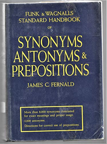 Stock image for Funk and Wagnalls Standard Handbook of Synonyms, Antonyms, and Pr for sale by Hawking Books