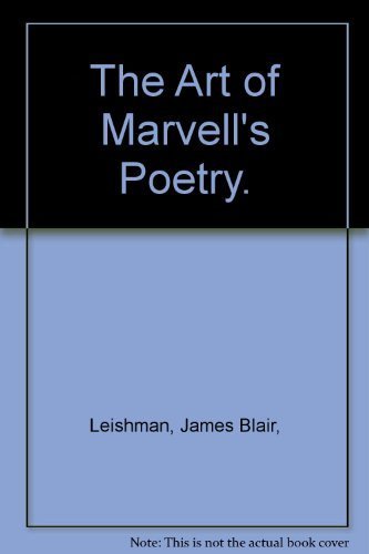 Beispielbild fr The Art of Marvell's Poetry. zum Verkauf von Blindpig Books