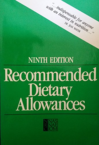 Beispielbild fr Recommended Dietary Allowances zum Verkauf von Wonder Book