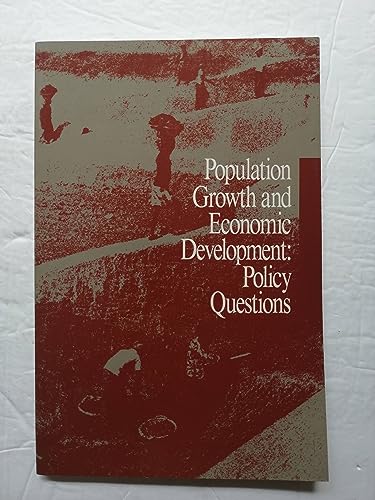 Beispielbild fr Population Growth and Economic Development: Policy Questions zum Verkauf von Wonder Book