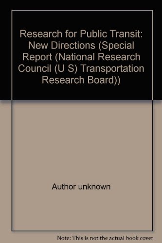 Stock image for Research for Public Transit: New Directions for sale by BookHolders