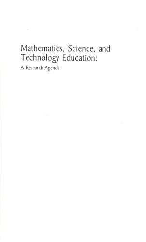 Mathematics, Science, and Technology Education: A Research Agenda (9780309077897) by National Research Council; Division Of Behavioral And Social Sciences And Education; Commission On Behavioral And Social Sciences And Education;...