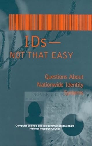Imagen de archivo de IDs -- Not That Easy: Questions About Nationwide Identity Systems (Compass) a la venta por HPB-Red