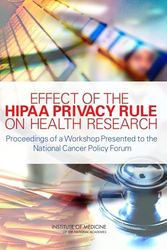 Beispielbild fr Effect of the HIPAA Privacy Rule on Health Research : Proceedings of a Workshop Presented to the National Cancer Policy Forum zum Verkauf von Better World Books