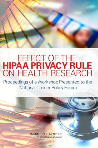 Stock image for Effect of the HIPAA Privacy Rule on Health Research : Proceedings of a Workshop Presented to the National Cancer Policy Forum for sale by Better World Books