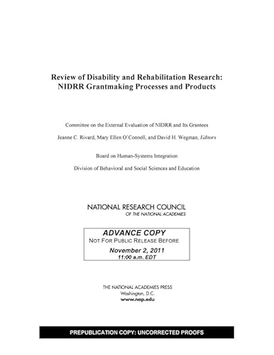 Stock image for Review of Disability and Rehabilitation Research: Nidrr Grantmaking Processes and Products for sale by ThriftBooks-Dallas