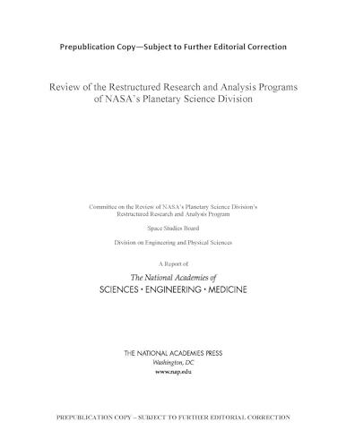 Imagen de archivo de Review of the Restructured Research and Analysis Programs of NASA's Planetary Science Division (American Geophysical Union) a la venta por Wonder Book