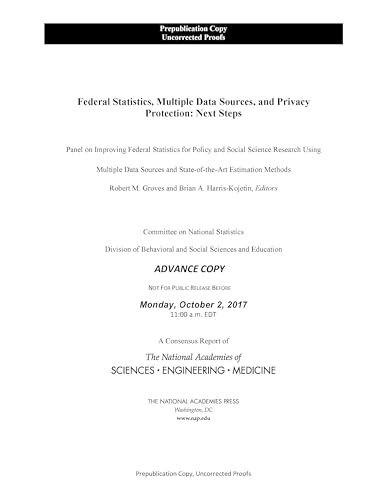 Imagen de archivo de Federal Statistics, Multiple Data Sources, and Privacy Protection: Next Steps a la venta por HPB-Red