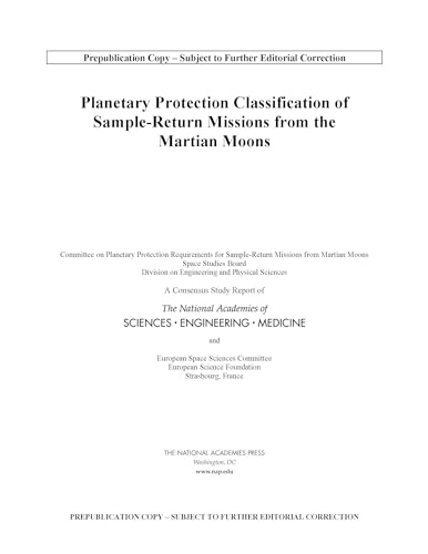 Imagen de archivo de Planetary Protection Classification of Sample Return Missions from the Martian Moons a la venta por Revaluation Books