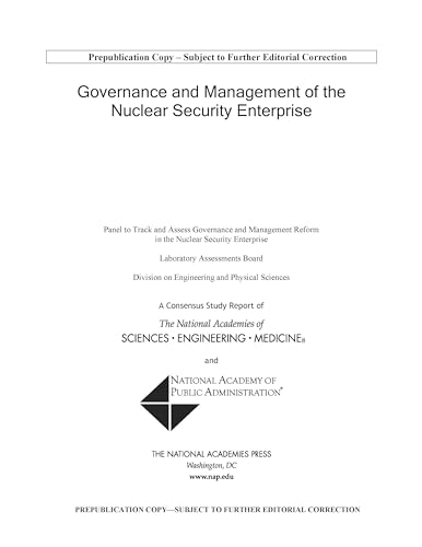 Stock image for Governance and Management of the Nuclear Security Enterprise for sale by PBShop.store US