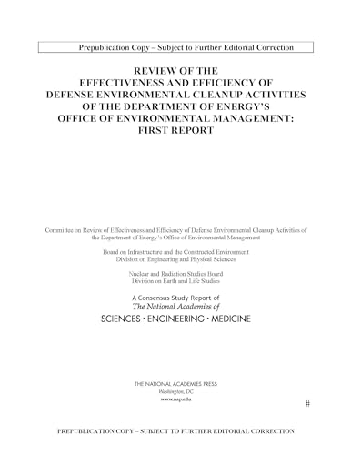 9780309685764: Effectiveness and Efficiency of Defense Environmental Cleanup Activities of Doe's Office of Environmental Management: Report 1
