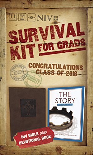 9780310003830: NIV, 2016 Survival Kit for Grads: NIV Bible plus Devotional Book, The Story Devotional