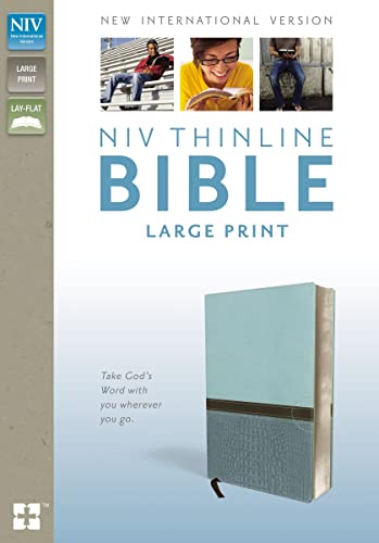 Beispielbild fr NIV, Thinline Bible, Large Print, Imitation Leather, Blue, Red Letter Edition zum Verkauf von BooksRun