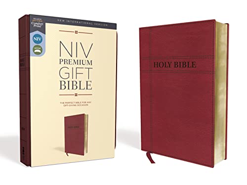 Beispielbild fr NIV, Premium Gift Bible, Leathersoft, Burgundy, Red Letter, Comfort Print: The Perfect Bible for Any Gift-Giving Occasion zum Verkauf von Books Unplugged