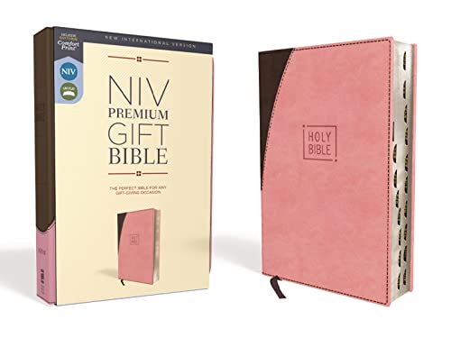Beispielbild fr NIV, Premium Gift Bible, Leathersoft, Pink/Brown, Red Letter, Thumb Indexed, Comfort Print: The Perfect Bible for Any Gift-Giving Occasion zum Verkauf von GF Books, Inc.