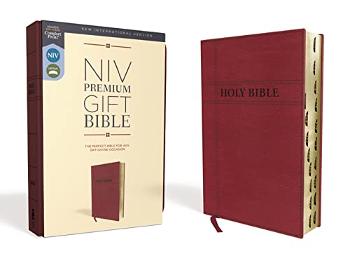 Beispielbild fr NIV, Premium Gift Bible, Leathersoft, Burgundy, Red Letter, Thumb Indexed, Comfort Print: The Perfect Bible for Any Gift-Giving Occasion zum Verkauf von Ergodebooks