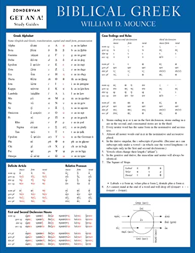 Stock image for Biblical Greek Laminated Sheet (Zondervan Get an A! Study Guides) for sale by HPB-Red