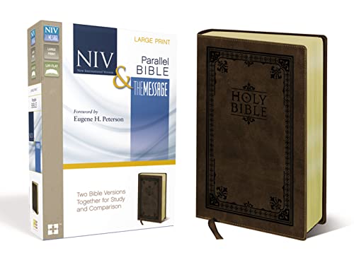 NIV, The Message, Parallel Bible, Large Print, Imitation Leather, Brown: Two Bible Versions Toget...