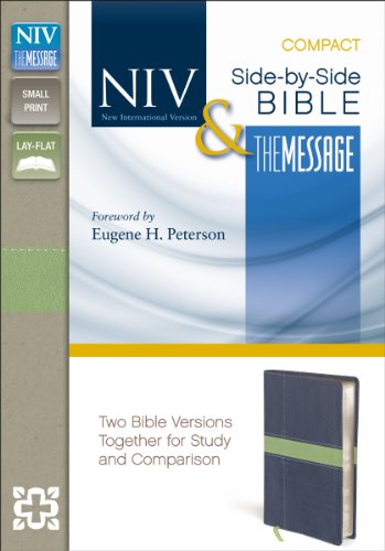 9780310411260: NIV & the Message Side by Side Bible: New International Version / The Message, Midnight Blue / Moss Green, Italian Duo-Tone