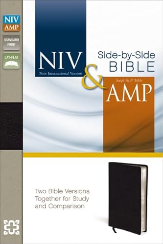 9780310421122: NIV & Amplified Side-By-Side Bible: New International Version: Black Bonded Leather: Two Bible Versions Together for Study and Comparison