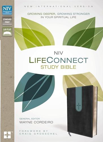 Stock image for NIV, LifeConnect Study Bible, Leathersoft, Gray/Blue, Red Letter Edition: Growing Deeper, Growing Stronger in Your Spiritual Life Zondervan; Craig Groeschel and Cordeiro, Wayne for sale by Aragon Books Canada