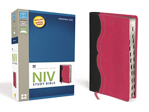 Stock image for NIV Study Bible, Personal Size, Leathersoft, Gray/Pink, Red Letter, Thumb Indexed for sale by GF Books, Inc.