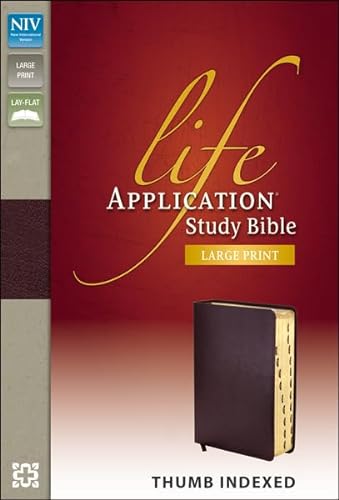NIV, Life Application Study Bible, Large Print, Bonded Leather, Burgundy, Indexed