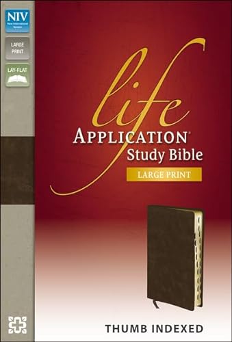 NIV, Life Application Study Bible, Large Print, Bonded Leather, Brown, Indexed