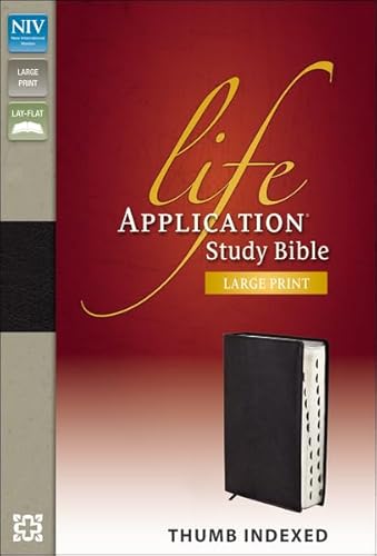 NIV, Life Application Study Bible, Large Print, Bonded Leather, Black, Indexed