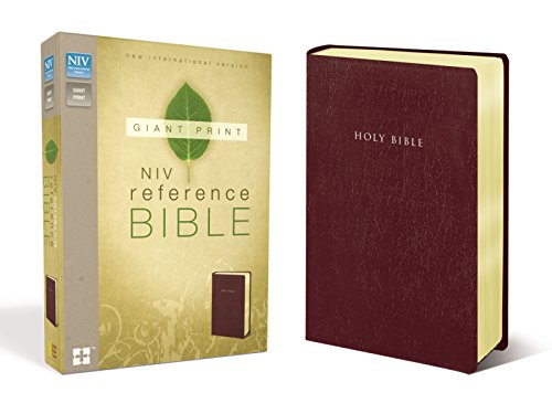 NIV, Reference Bible, Giant Print, Imitation Leather, Burgundy - Zondervan