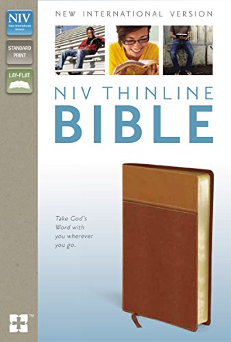 Imagen de archivo de NIV, Thinline Bible, Imitation Leather, Tan/Brown, Red Letter Edition a la venta por BookHolders