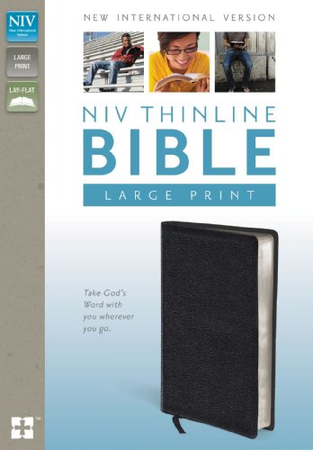 Stock image for NIV, Thinline Bible, Large Print, Bonded Leather, Black, Red Letter Edition for sale by HPB-Red