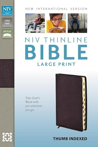 Stock image for NIV, Thinline Bible, Large Print, Bonded Leather, Burgundy, Indexed, Red Letter Edition for sale by Goodwill Industries of VSB