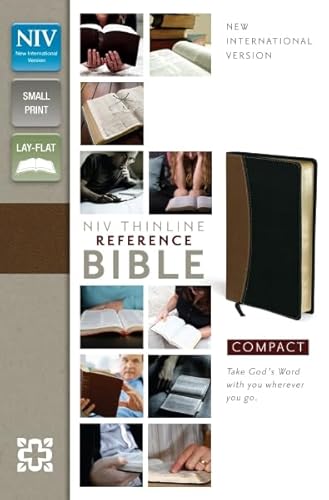 9780310436188: Holy Bible: New International Version, Tan/Black, Italian Duo-Tone, Thinline, Reference, Small Print, Lay Flat