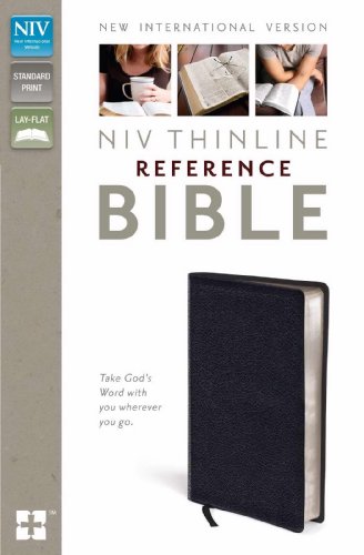Imagen de archivo de NIV, Thinline Reference Bible, Bonded Leather, Black, Red Letter a la venta por Hawking Books
