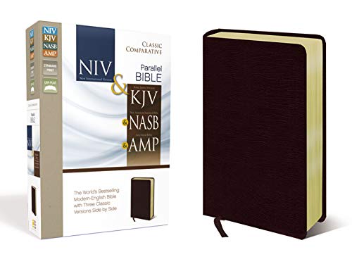 NIV, KJV, NASB, Amplified, Classic Comparative Parallel Bible, Bonded Leather, Burgundy: NIV and ...