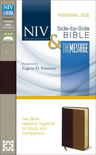 9780310436799: NIV & The Message Side-By-Side Bible: New International Version & The Message, Black Cherry / Dark Caramel, Italian Duo-Tone, Personal Size