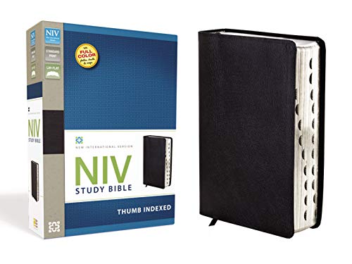 9780310437406: Holy Bible: New International Version Black Top Grain Leather Study Bible