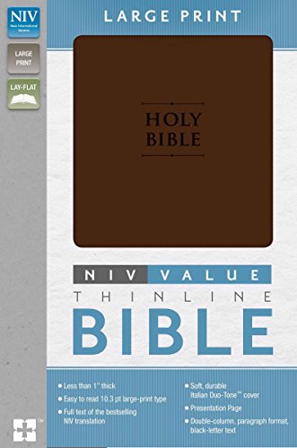 Beispielbild fr NIV, Value Thinline Bible, Large Print, Imitation Leather, Brown zum Verkauf von Goodwill Books