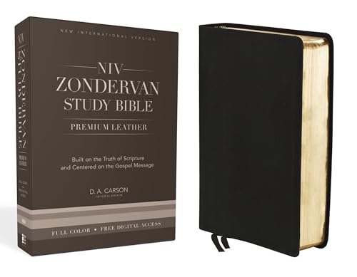 9780310438366: NIV Zondervan Study Bible: New International Version, Ebony, Premium Leather