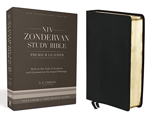 9780310438366: NIV Zondervan Study Bible: New International Version, Ebony, Premium Leather