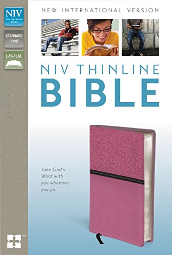 Imagen de archivo de NIV, Thinline Bible, Imitation Leather, Pink/Brown, Red Letter Ed a la venta por Hawking Books