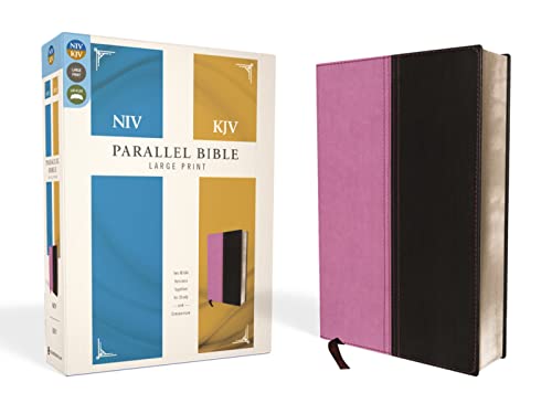 NIV, KJV, Parallel Bible, Large Print, Imitation Leather, Pink/Brown: The World's Two Most Popula...