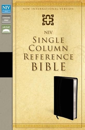 NIV, Single-Column Reference Bible, Imitation Leather, Black/Black, Lay Flat (9780310442486) by Zondervan