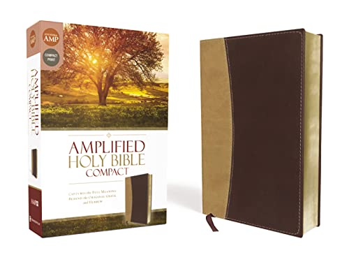 9780310444008: Amplified Holy Bible, Compact, Leathersoft, Tan/Burgundy: Captures the Full Meaning Behind the Original Greek and Hebrew
