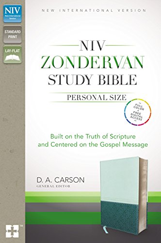 9780310444794: Zondervan Study Bible: New International Version, Imitation Leather, Personal Size, Sea Glass / Caribbean Blue, Italian Duo-Tone With Ribbon Marker, Full Color