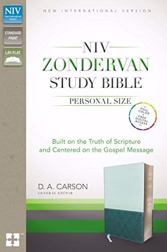 Stock image for NIV Zondervan Study Bible, Personal Size, Leathersoft, Light Blue/Turquoise, Indexed: Built on the Truth of Scripture and Centered on the Gospel Message for sale by Jackdaw Books