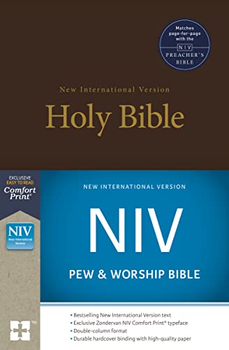 9780310446293: NIV, Pew and Worship Bible, Hardcover, Brown, Comfort Print