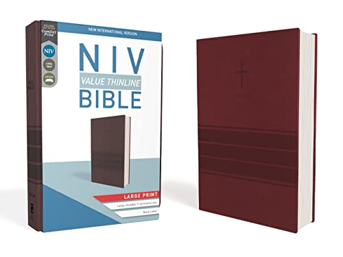 Beispielbild fr NIV, Value Thinline Bible, Large Print, Leathersoft, Burgundy, Comfort Print zum Verkauf von HPB-Blue